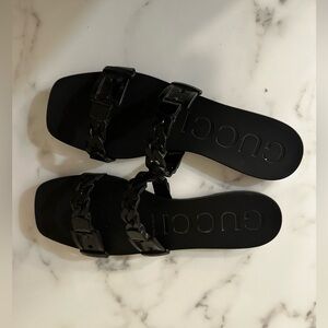 Black Gucci slides